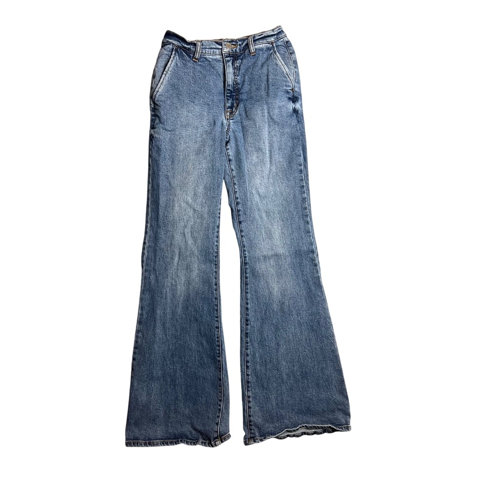 78&Sunny Flare Leg Jeans Size 2 Mid Rise Trouser Pocket Light Wash